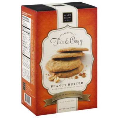 Salem Baking Co. Delightfully Thin & Crispy Peanut Butter Cookies, 7 oz, (Pack of 6)