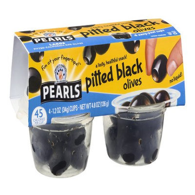 Pearls Black Pitted Olives, 4.8 OZ (Pack of 6)