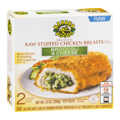 Barber Foods Raw Stuffed Chicken Breasts Broccoli & Cheese - 2 CT