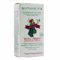 Vitanica Yeast Arrest , homeopathic Formula, 28 Vaginal Suppositories