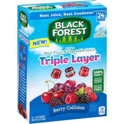 Black Forest Triple Layer Fruit Collision Fruit Snacks, 0.8 oz, 24 ct