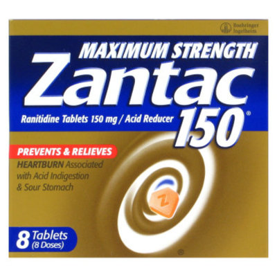 Maximum Strength Zantac 150 Acid Reducer Tablets, 8 ct