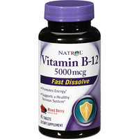 Natrol Vitamin B-12 Fast Dissolve Mixed Berry Supplement 5000mcg