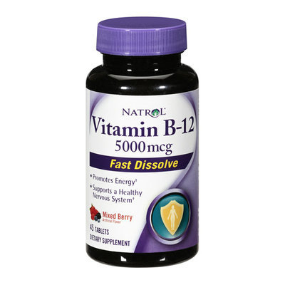 Natrol Vitamin B-12 Fast Dissolve Mixed Berry Supplement 5000mcg