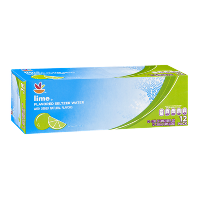 Ahold Lime Flavored Seltzer Water - 12 CT