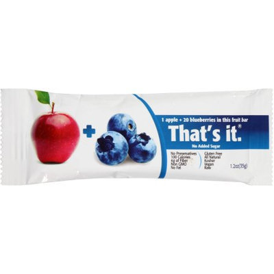 That's It. That's It Apple + Blueberries Fruit Bar, 1.2 oz, (Pack of 12)