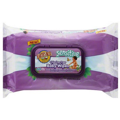 Earths Best Earth's Best Sensitive Chlorine Free Baby Wipes, 64 sheets, (Pack of 12)