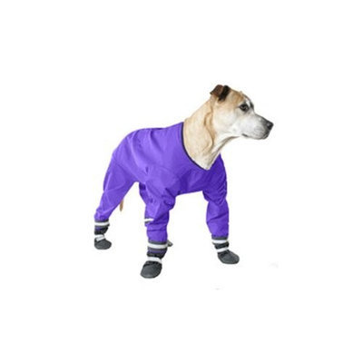 Muttluks 4-Legged Dog Jog Rain Suit, Size 20, Purple