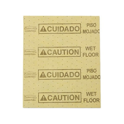 Rubbermaid Commercial RCP4252YEL Over-the-Spill Pads Polypropylene Caution Wet F