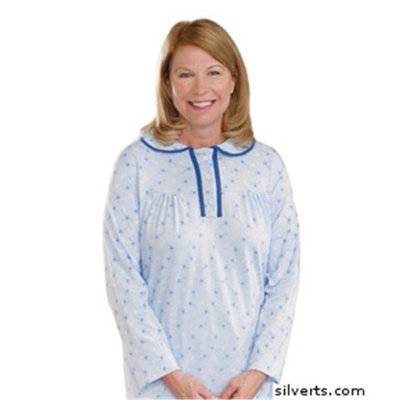 Silvert's Silverts 262010102 Hospital & Home Health Care Night Gown for Womens Blue - 3XL