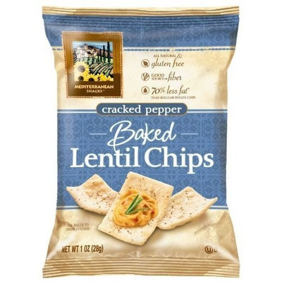 Mediterranean Snacks Baked Lentil Chips 1-ounce (Pack of 24) (Cracked Pepper)