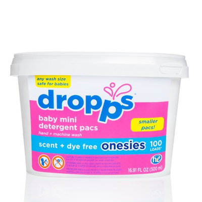 Dropps Baby Hand/Machine Wash Onesies Laundry Detergent Pacs Scent Dye Free