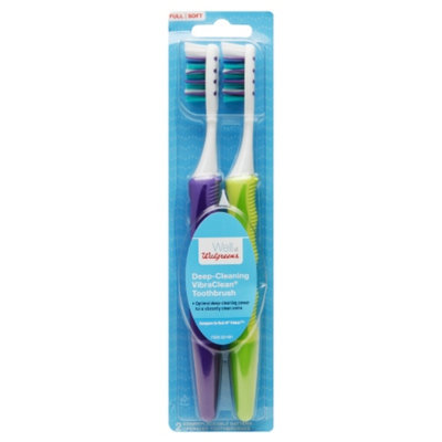 Walgreens Deep-Cleaning VibraClean Toothbrush, Full/Soft, 2 ea