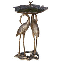 Oakland Living Corp. Two Cranes with Lily Pad Birdbath