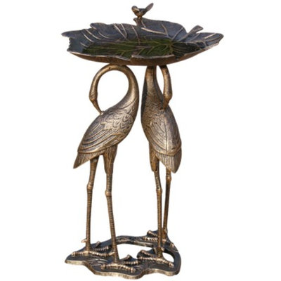 Oakland Living Corp. Two Cranes with Lily Pad Birdbath