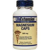 Life Extension Magnesium 500 Mg Vegetarian Capsules, 100 Count