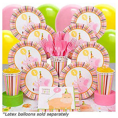 Costume Super Center First Birthday Decoration Kit - Baby Animals (Girl)