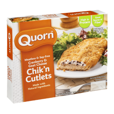 Quorn Meatless & Soy-Free Chik'n Cutlets Cranberry & Goat Cheese - 2 CT