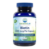 Nature's Lab Biotin, 5000mcg - Supports Skin, Hair & Nail Health, Capsules