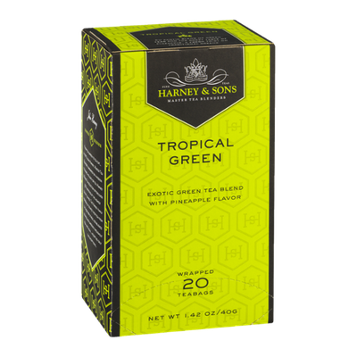 Harney & Sons Wrapped Green Teabags Tropical Green - 20 CT
