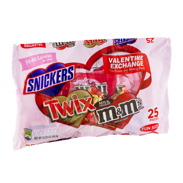Snickers, Twix & M&M's Fun Size Valentine Exchange