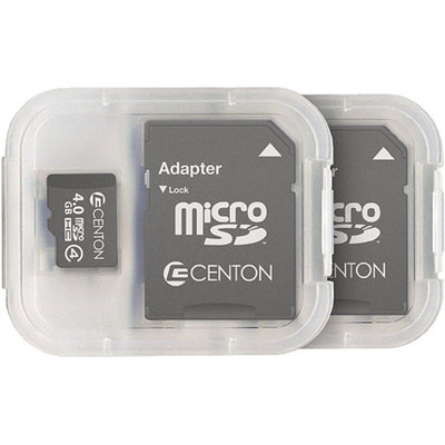 CENTON Centon MP Essential 4GB Class 4 microSDHC Card, 2pk