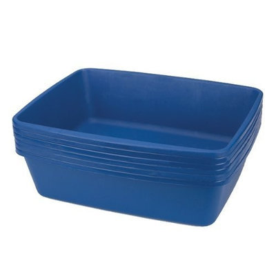 Clean Go Pet Plastic Litter Cat Pan, 6-Pack, Blue