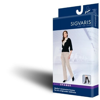 Sigvaris 841P Soft Opaque 15-20 mmHg Closed Toe Pantyhose Color: Black 99, Size: Medium Long (ML)