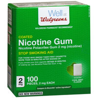 Walgreens Coated Nicotine Polacrilex Gum 2mg, Cool Mint, 100 ea