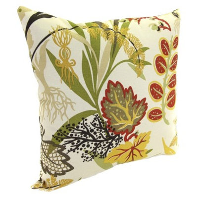 Jordan Outdoor Square Toss Pillow - Red/Green Tropical
