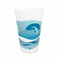 DART 32 Oz Printed Horizon Foam Hot / Cold Cup 25 / Bag in Aqua / White