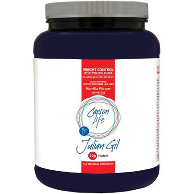 Carson Life By Julian Gil Weight Control Vanilla Flavor Whey Protein Shake Dietary Supplement Powder, 1.5 lbs