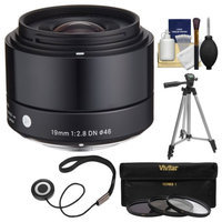 Sigma 19mm f/2.8 EX DN Art Lens (for Olympus / Panasonic Micro 4/3) with 3 UV/CPL/ND8 Filters + Tripod + Kit