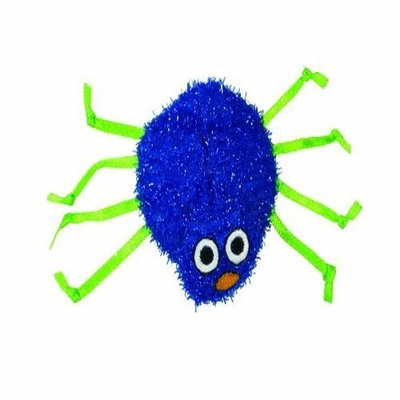 Petstages Catnip Fuzzy Floss Green and Blue Cat Dental Toy