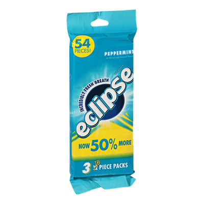 Eclipse Sugarfree Gum Peppermint - 54 Pieces