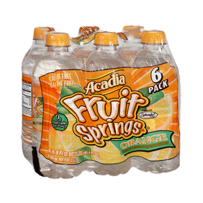 Acadia Fruit Springs Orange Naturally Flavored Spring Water Beverage- 6 PK