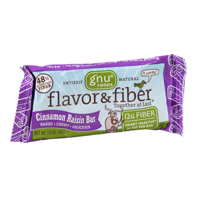Gnu Foods Flavor & Fiber Cinnamon Raisin Bar