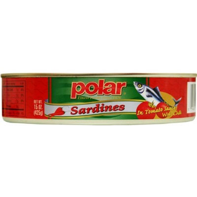 Polar MW Polar Foods Sardines In Hot Tomato Oval, 15-Ounce (Pack of 6)