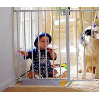 E'longate Steel/Plastic Pet Gate, 48 to 60-Inch