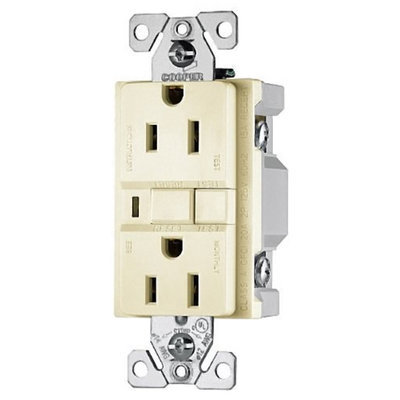 Cooper Wiring Devices Devices VGF15LA-M 15-Amp 125-volt Specification Grade Duplex GFCI, Light Almond