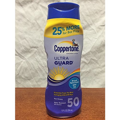 Coppertone Sunscreen Lotion Ultra Guard Broad Spectrum SPF 50, 10 fl oz (296mL)