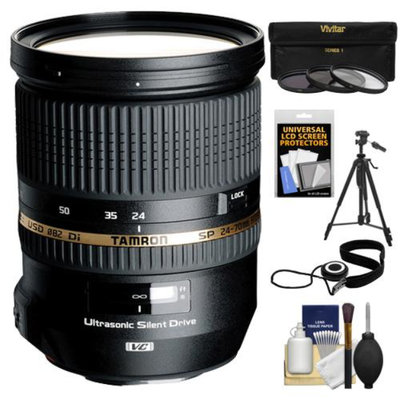 Tamron 24-70mm f/2.8 Di VC USD SP Zoom Lens (BIM) with Tripod + 3 (UV/ND8/CPL) Filters + Accessory Kit for Nikon D3100, D3200, D5100, D7000, D700, D800, D4 Digital SLR Cameras
