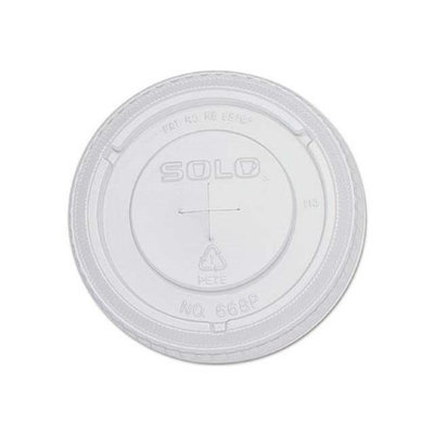 SOLO® Cup Company PETE Plastic Flat Straw-Slot Cold Cup Lids