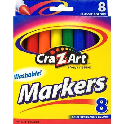 Cra Z Art Cra-Z-art Classic Washable Broadline Markers, Box of 8 (10000PS-24)