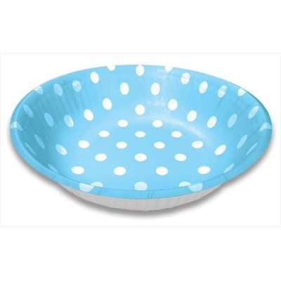 LolliZ 6 in. Paper Snack Bowls Blue & Polka Dots. 12 Pieces.