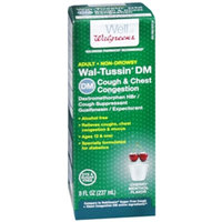 Walgreens Wal-Tussin Adult Cough & Chest Congestion DM Liquid Sugar Free, Cherry & Menthol, 8 fl oz