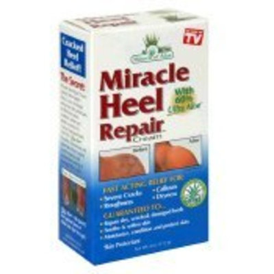 Miracle of Aloe Miracle Heel Repair Cream 4 Oz Soothe Cracked, Dry, Rough, Hard Heels and Restore Soft Skin Instantly! If Your Heels Are in Pain, So Rough They Snag Your Stocking, You Have to Try Miracle Heel Repair Cream! Fast Acting Ingredients Work to Gentle Soothe Cracked, Hard Heels! Made with Exclusive Soothing Ultra Aloe Gel and Healing Tea Tree Oil. Alternative to Dr. Scholls, Nivea, Flexitol, Gold Bond, Jergens