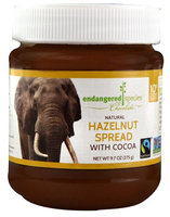 Endangered Species Chocolate Natural Hazelnut Spread with Cocoa 9.7 oz - Vegan