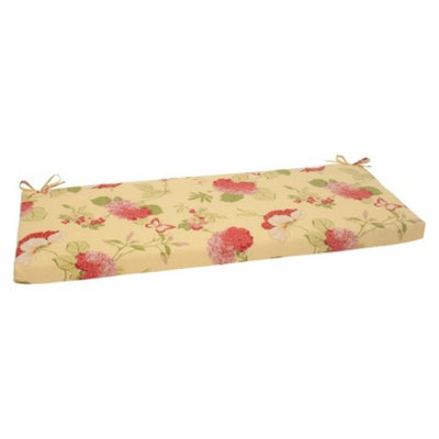 Pillow Perfect Outdoor Bench Cushion - Yellow/Red Floral