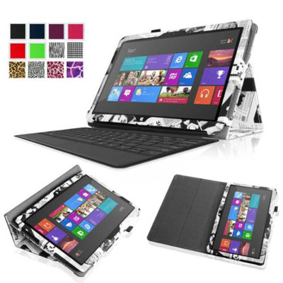 Fintie Folio Leather Case Cover for Microsoft Surface RT / Surface 2 10.6 inch Tablet, Newspaper